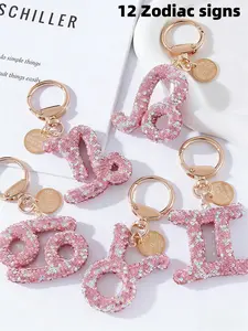 12 Zodiac Pendant Keychain, Unique Design for Daily Use, Fashionable Bag and Key Accessory, Perfect Gift for Women and Girls