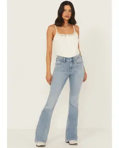 Outlaw Light Wash High Rise Double Back Yoke Bootcut Super Stretch Denim Jeans