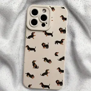 Creative Simple Dachshund TPU Full Body Protective Phone Case, for iPhone 17 Air/16 Plus/15 Pro Max/14 Pro/13/12/11 Full Protection Shockproof Phone Case/Suitable as a Gift for Family or Friends/Pet Lovers/MS619