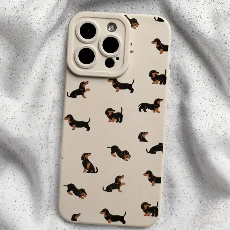 Creative Simple Dachshund TPU Full Body Protective Smartphone Casing - Handheld Devices Accessory for iPhone 17 Air/16 Plus/15 Pro Max/14 Pro/13/12/11, Shockproof, Ideal Gift for Pet Lovers, MS619, Accessories