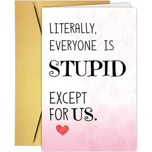 Funny Valentine's Day Card for Her Him Husband Wife Boyfriend Girlfriend, Sarcastic G-Day Card for Best Friend Bestie or Loved One, Humorous Galentine's Day Cards Gift