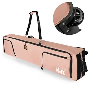 WOLT Rolling Ski Bag - Padded Snowboard Bag Carrier with Wheels for Air Travel, fit to Double Pairs of Skis up to 175 or 190 cm，Ski equipment, sports bag, unisex