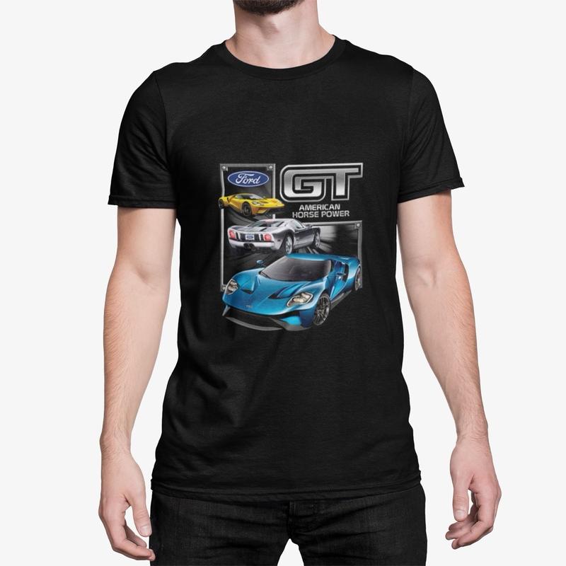 Retro Design Ford Gt Graphic Tee Black Shirt for Men - Top - Menswear