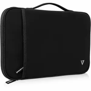 V7 Black Protective Laptop Sleeve Case for 12 Inch MacBook or Chromebook, Shockproof, Spill-Resistant - CSE12HS-BLK-9N, 12.2"