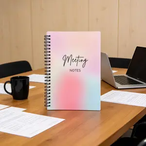 A5 Coiled Meeting Notebook, Efficient Meeting Notes, Office Design, Dedicated Format, Flat Writing Surface, Portable Durable