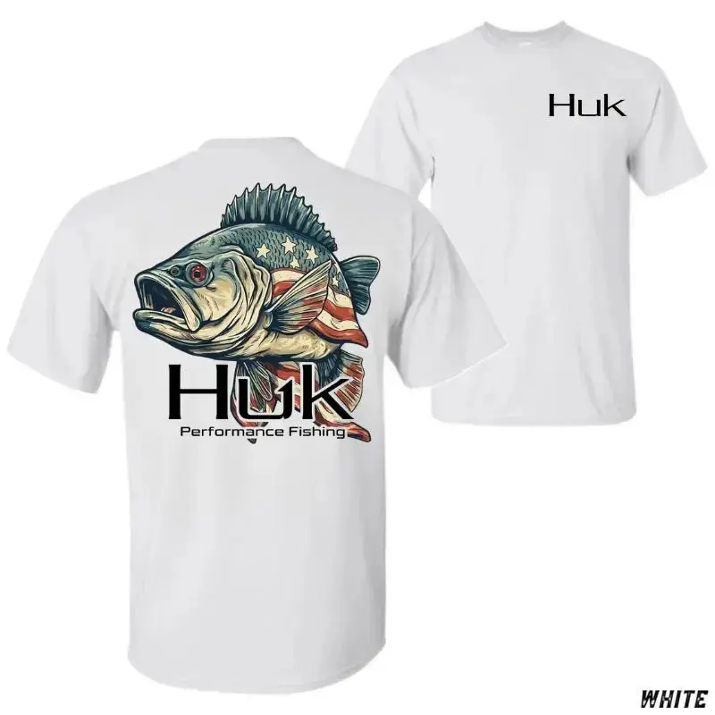 Huk Performance Fishing T-Shirt – Patriotic Bass Graphic Tee, American Flag Fish Design, USA Angler Apparel,  Outdoor Fisherman Shirt for Men and Women # Clothing # Streetwear # CasualWear