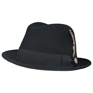 La Cuatro Fedora Black - 100% Wool Gentleman's Hat, Premium Quality for Durability & Style, High-Quality Materials, Comfortable Fit