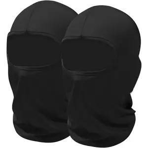2 Pack Black Ski Mask Balaclava  Cover for Men Women Sun UV Protection Windproof Lightweight Football Motorcycling