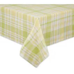 Design Imports 52x52" Lemon Bliss Plaid Tablecl oth