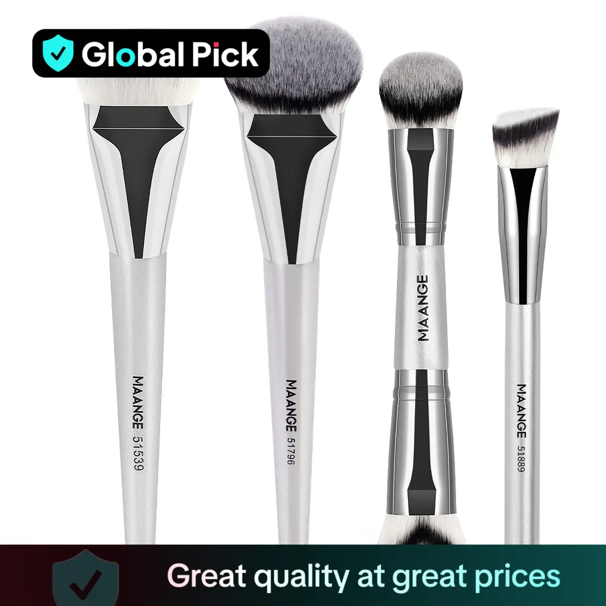 MAANGE Makeup Brush Set, 4 Counts/set Face Makeup Brush with Soft Bristles, Soft Makeup Brushes, Kabuki Brush, Eye Brushes, Professional Makeup Produc