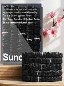 Solid Color Silk Scrunchies, Wavy Curly Scrunchies, Soft Hair Ties, High Stretch Hair Ties, Fashion Hair Accessories for Women & Girls, Fashionable Hair Accessories