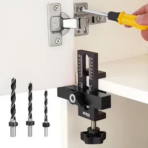 Cabinet door Mounting Jig, Cabinet jig with Positioner and Jig, Cabinet Door Positioning Tool for Most Cabinet Doors install (with 3)