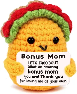 Gifts for Stepmom Bonus Mom Mothers Day Funny Gift from Daughter Son, Mothers Day Christmas Birthday Stepmom Gifts Ideas - Handmade Crochet Cute Unique I Love Best Stepped Mom Ever Gift
