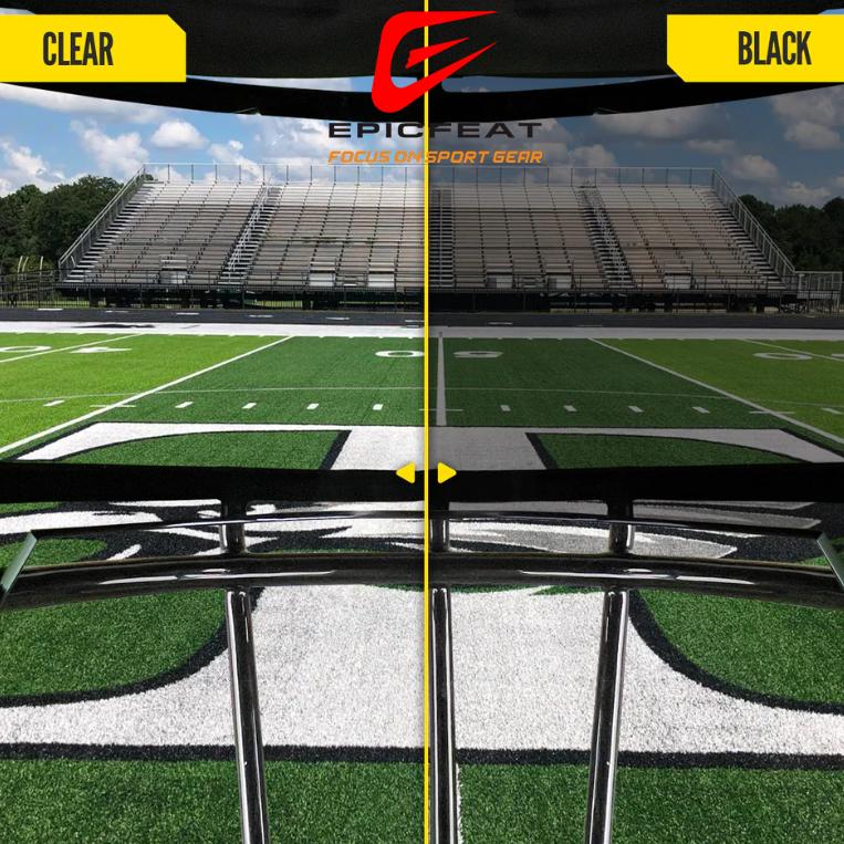 Football Visor, visor for helmet football，football accessories，football gear，REVO chrome color process,Flat Lens Technology,Anti-glare and UV protection,Fits Youth and Adult Football Helmets