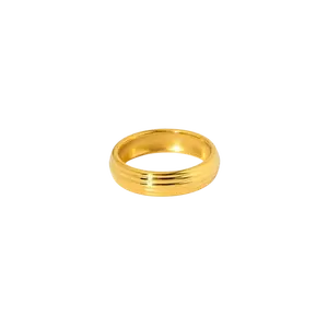 18K Smooth Stripe Band Ring