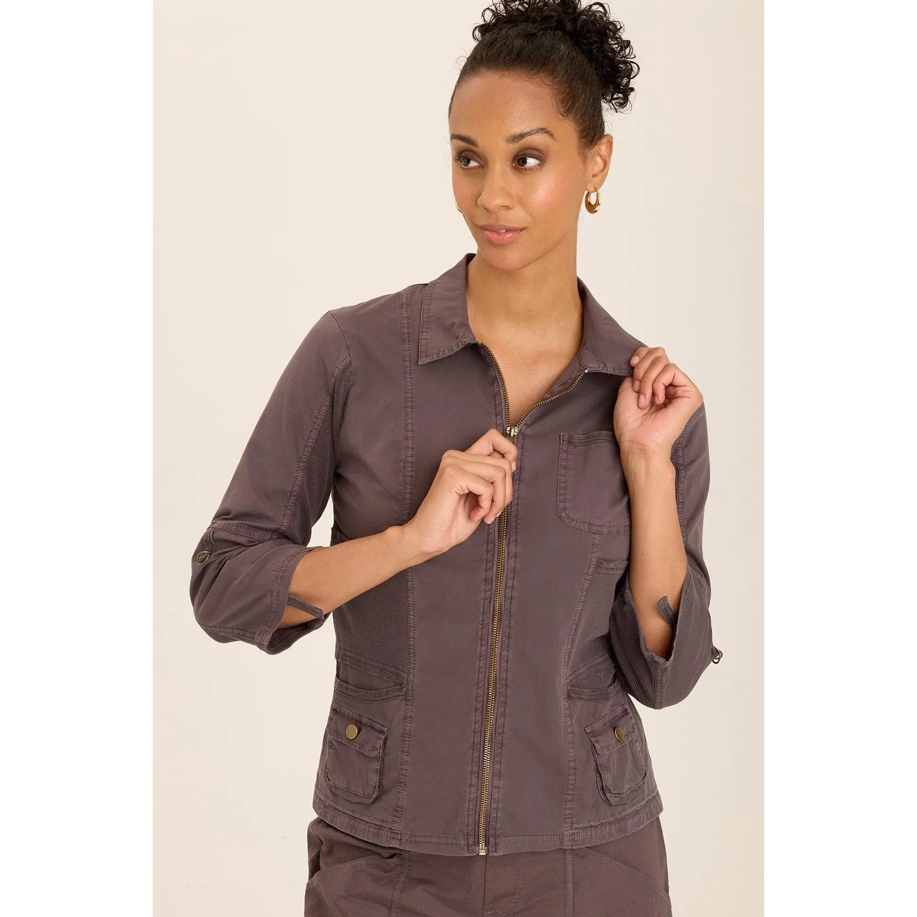 Wexel Stretch Poplin Fitted Cargo Jacket