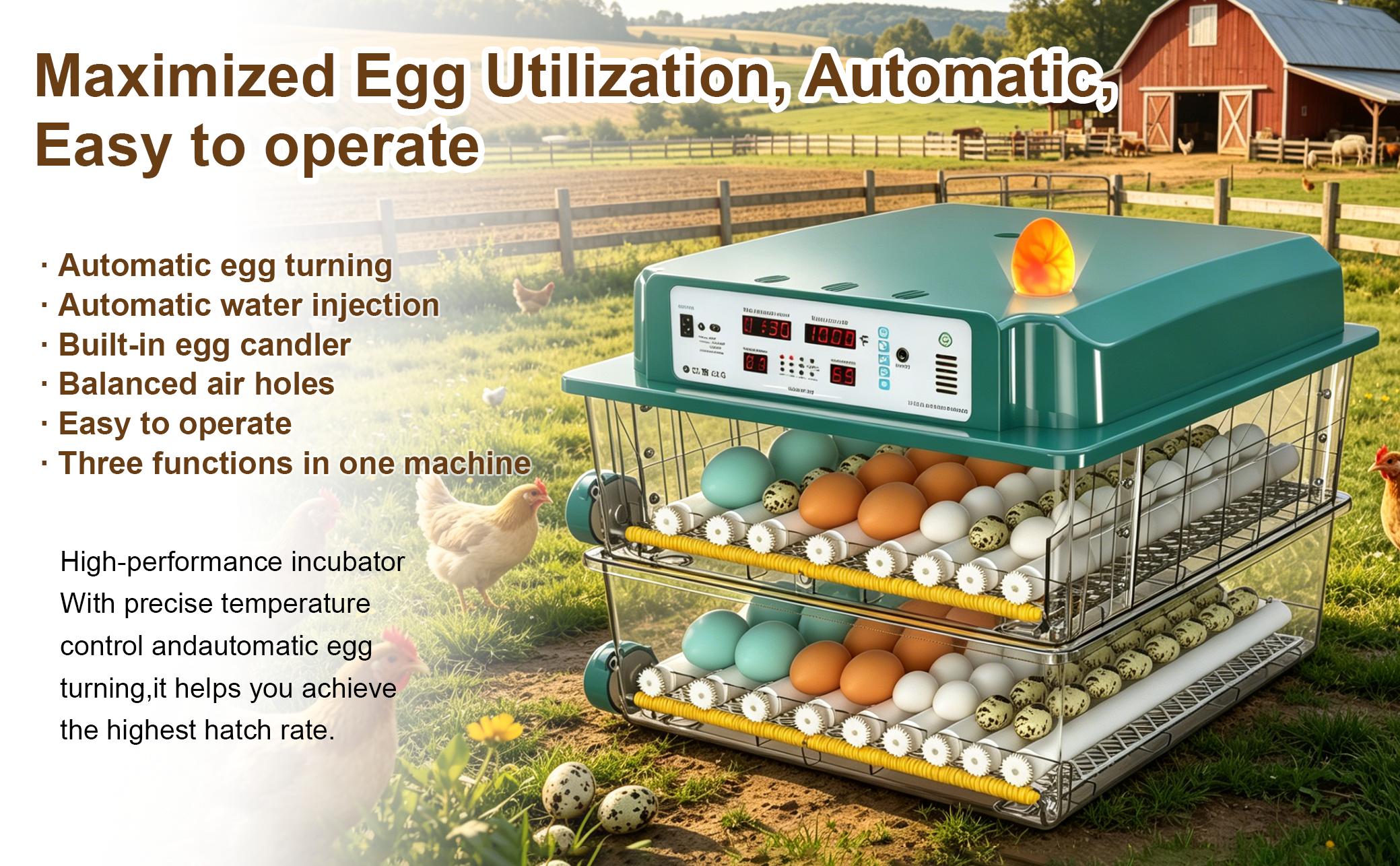 2026 Upgraded Automatic Egg Incubator Multiple Capacities, Intelligent Digital Hatcher with Auto Turning & Temp Humidity Control for Chicken Duck Quail 2026 Upgraded Automatic Egg Incubator Multiple Capacities, Intelligent Digital Hatcher with Auto Turning & Temp Humidity Control for Chicken Duck Quail