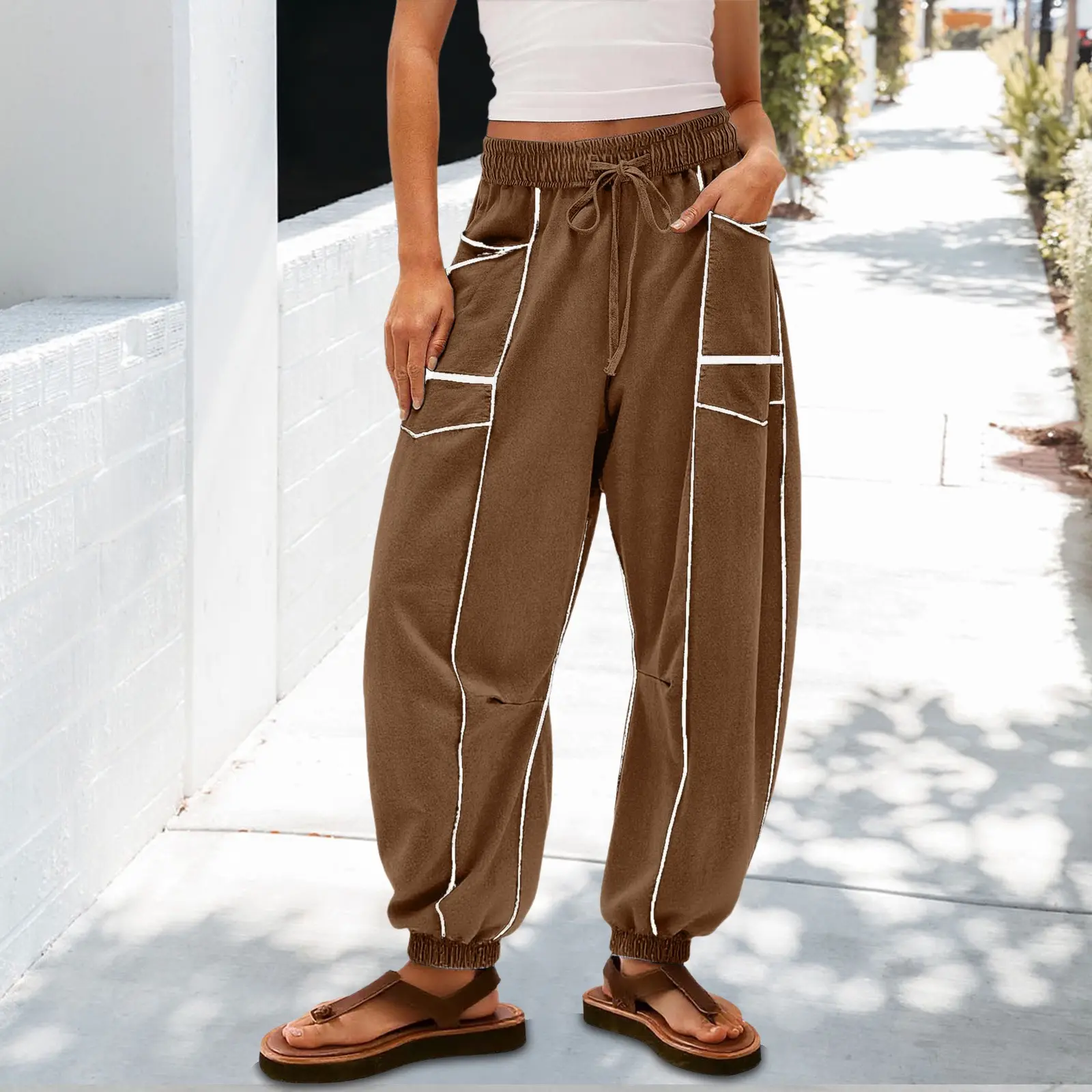 Deep brown ankle binding