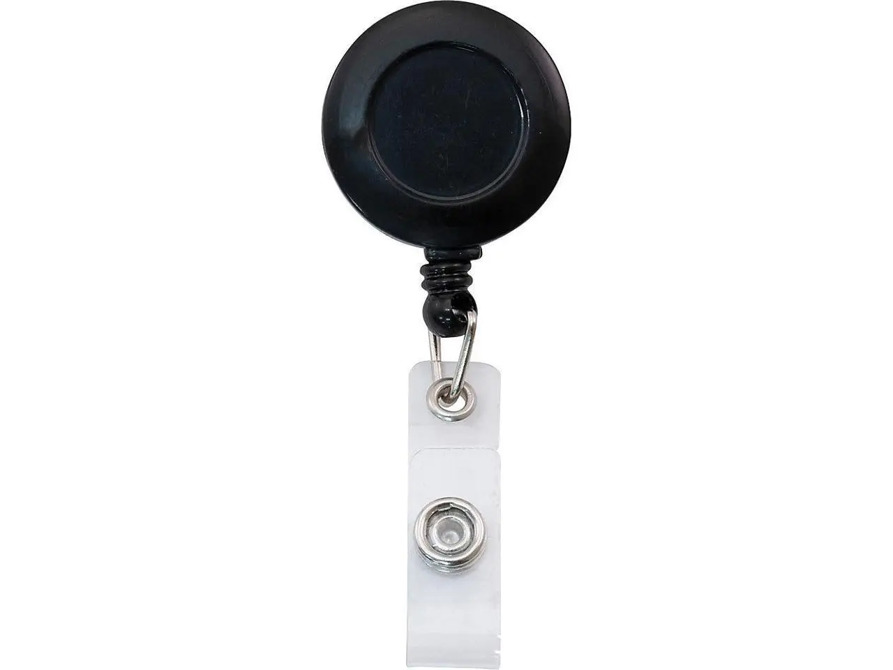 Advantus Snap Clip Retractable ID Reel - 12 / Pack - Black