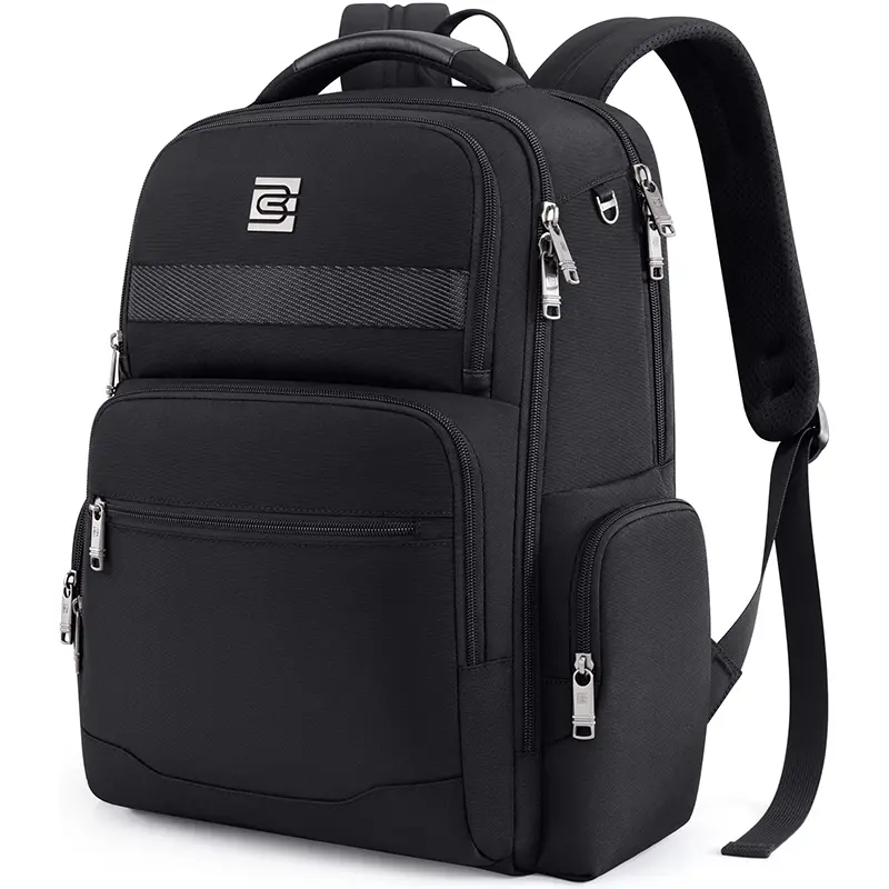 Bruno Cavalli 15.6inch Laptop Backpack #17236 Black with Front Pocket & Adjustable Straps for Everyday Use Durable Zipper Modern Practical Design Work Bags ,summerwins