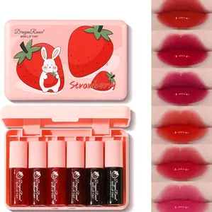 Juego de Tintes de Labios Hidratantes de 6 Colores, Pigmentación Intensa, Larga Duración, Vegano y Libre de Crueldad, Apto para todo tipo de piel.