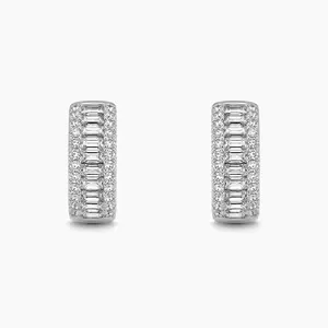 #5   |    1/3 CTW | Baguette Lab Diamond Huggie Earrings Set in 925 Sterling Silver