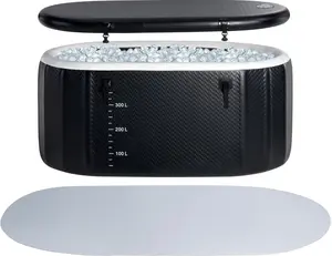 AMERLIFE Inflatable Cold Plunge Tub for Athletes, Ice Bath Tub with Insulated Lid Non-Slip Mat, Water Chiller Compatible, Portable for Outdoor & Indoor Recovery, 150 Gal, 59"L x 32"W x 28"H