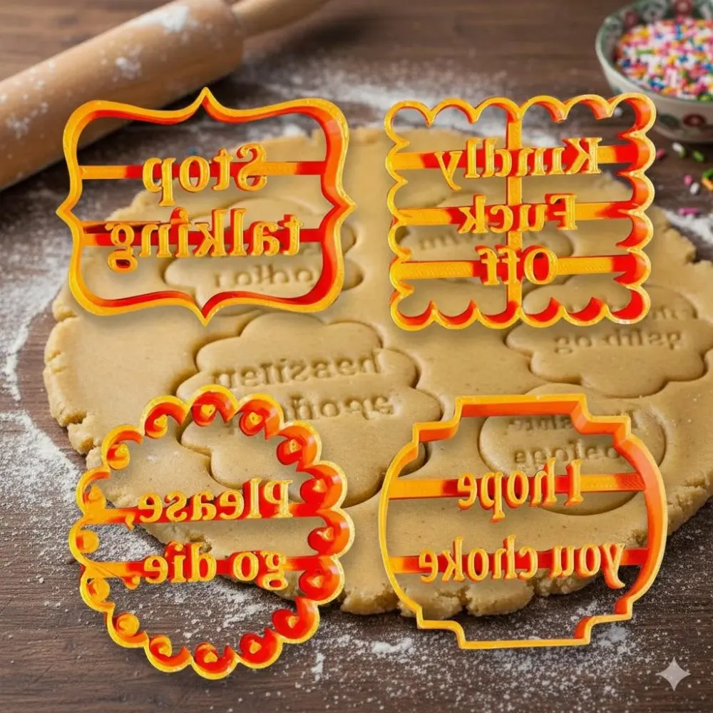 Fun Cookie Mold Set for Baking: Creative Designs with Cute Messages for Holidays & Family Events. Ideal for DIY Snacks, Gingerbread, Fudge, and More. Perfect for Family Baking Parties and Beginners!