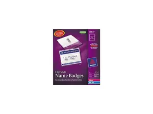 Avery 74541 Badge Holder Kit w/Laser/Inkjet Insert, Top Load, 3 x 4, White, 100/Box