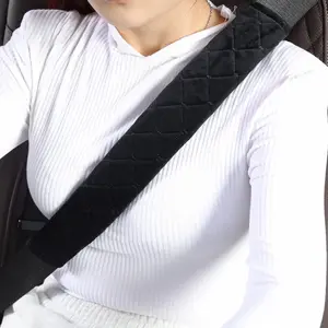 2 Pack Black 15.5in Seat Belt Cover Pad Cushion Car Accessories for Adults