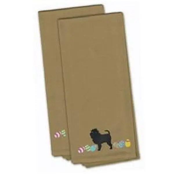 Embroidered Cotton Affenpinscher Easter Theme Kitchen Towel Cloth Set - 2 Pieces, Kitchen Use Embroidered Design Dish Cloth & Towels, Absorbent