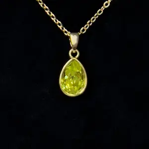 August 18K Gold Plated Necklace with Genuine Swarovski Crystal Birthstone Pendant