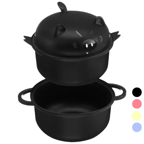 MIUVA 43oz BPA-Free Microwave Ramen Bowl Set - 1x Bowl with Spoon, Chopsticks & Fork, Kitchen Noodle Cooker, Steamer with Removable Strainer, Stackable Pots, Aesthetic Dishwasher-Safe Birthday Gift