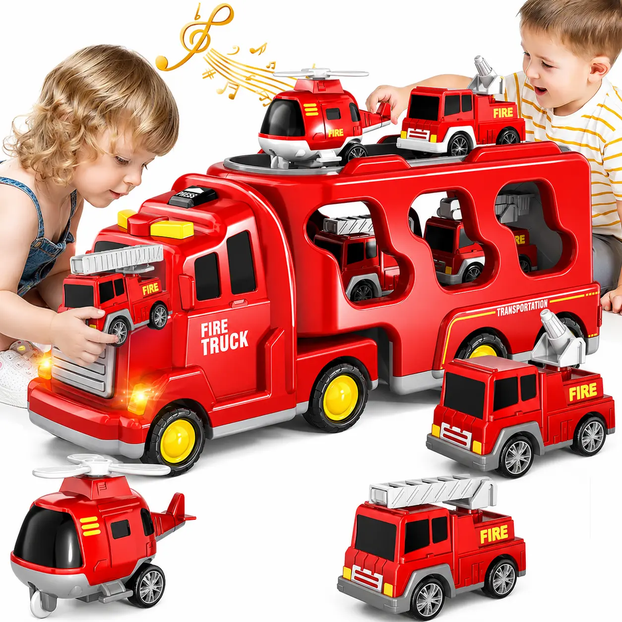 Carrier Truck Kit with Box Gift for Kids Educational Playset,4 Cars & 1 Airplane,Princess car Unicorn car for Birthday Gift Idea,2 Player,for Ages 3 to 6 Educational Car Toy with Mini Vehicles and Storage Feature Birthday or Holiday Gift,kids christmas