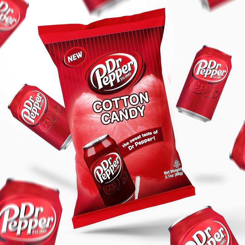 Candylandia Cola Cotton Candy Bulk - Sweet Carnival Cotton Candy w/Classic Dr. Pepper Flavor - Party Favors for Birthday Parties & More - Flavored Bag - 2 Bags