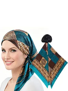 1pcs Chiffon Square Scarf Hair Net Hat, Tie Strap Protective Hair Cap, Wrap Headscarf Hat, Stylish and Practical Accessory