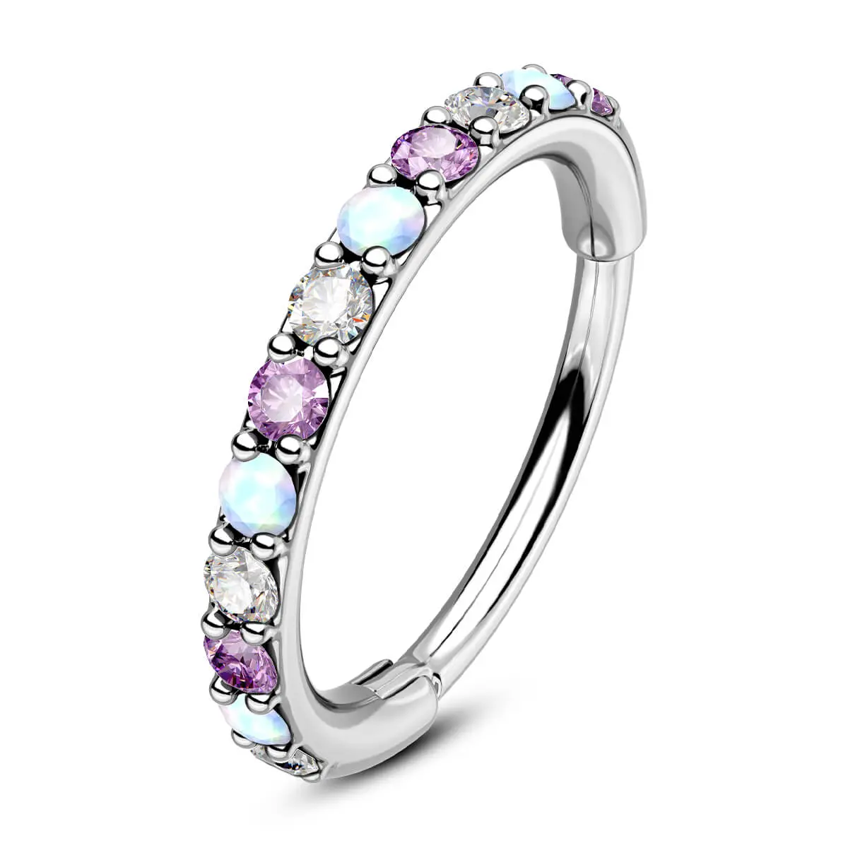 White Opal+Clear CZ+Purple CZ