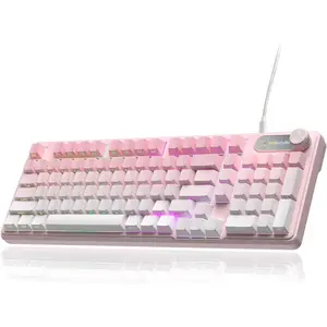 Gaming Keyboard - Wired Keyboard with RGB Backlighting, IPX8 Water Resistance, and Side Printed PBT Translucent Keycaps, Suitable for Gaming