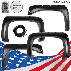 CROSSDESIGN Pocket Rivet Wheel Fender Flares Fit For 07-14 Chevy Silverado 1500 2500/ 3500HD