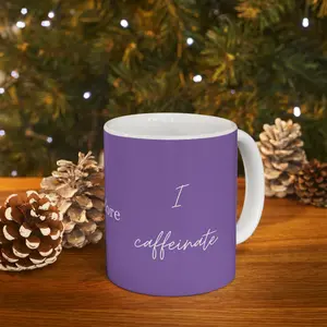 I Code, Therefore I Caffeinate, Light Purple, Ceramic Mug 11oz Coffee Drinkware