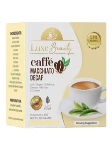 Luxe Beauty Caffe Macchiato Decaf Beverage Coffee - Refreshing & Delicious