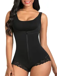 Cliff Sports Women's High Compression Moldeadoras Shapewear BBL Tummy Control Fajas Colombianas Postpartum Body Shaper Curvy Girdles Zipper Front Open Bust Waist Trainer Butt Lifter Thigh Slimmer Sexy Panty Bodysuit With Adjustable Straps for Women