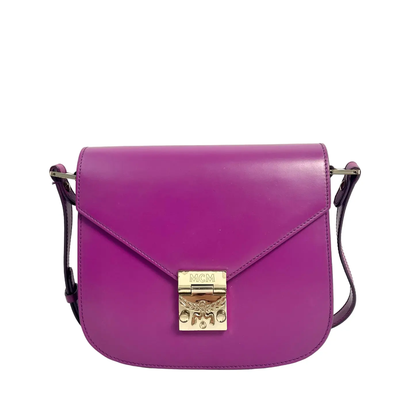 Pre-owned leather crossbody bag MCM Patricia Smooth in Magenta