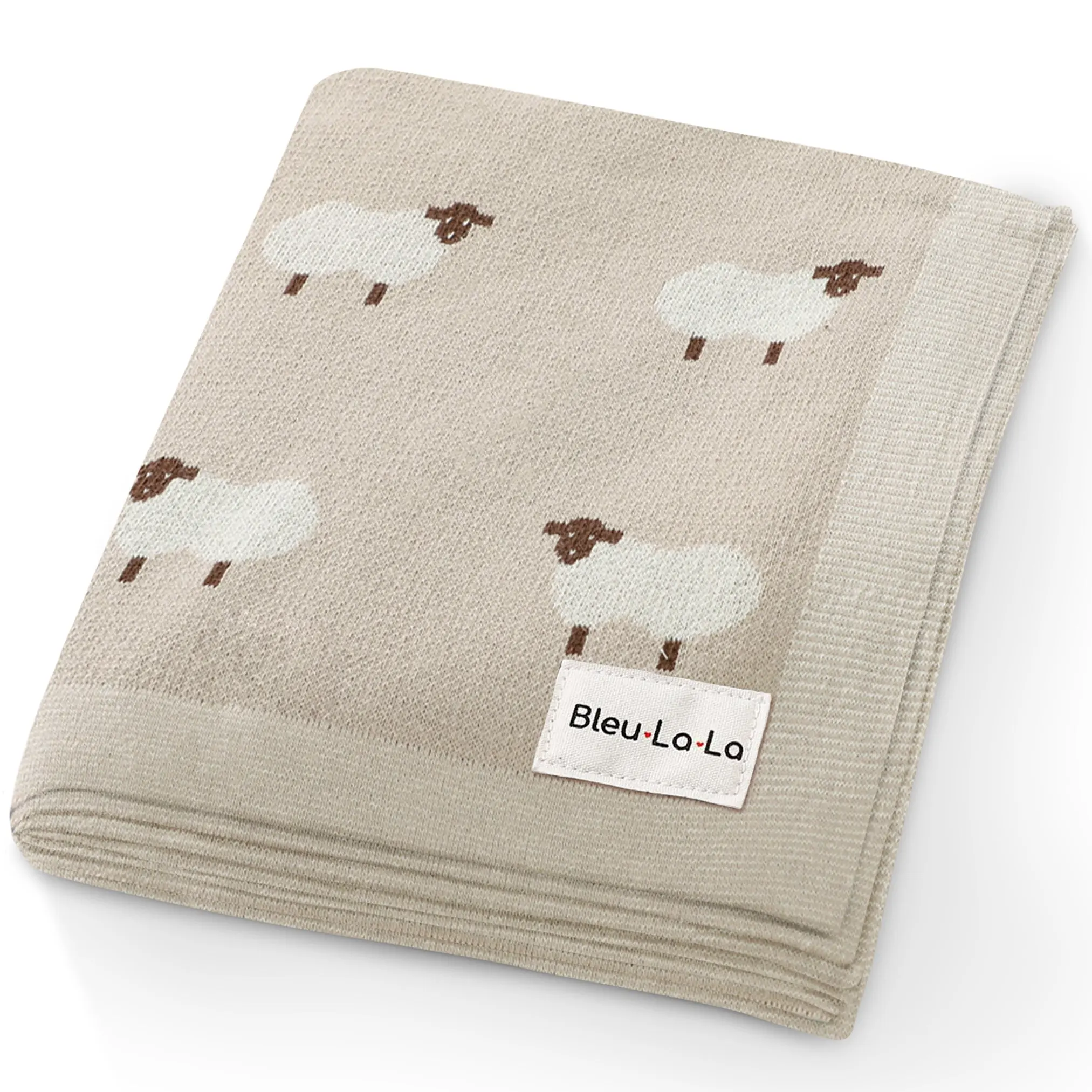 Bleu La La - Whimsy Collection - Luxury 100% Cotton Knit Swaddle Baby Blanket