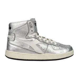 diadora Mens Mi Basket Metallic Used High  Sneakers Shoes Casual - Silver