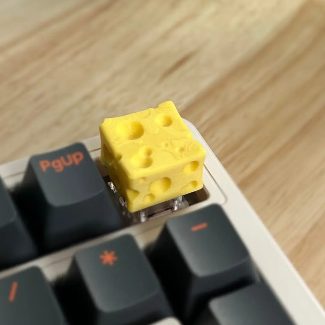 3D Printed Fully Colored Cheese Keycaps - Compatible with Cherry MX Key Switches