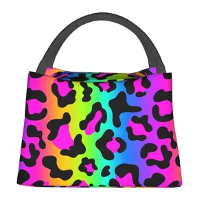 Lunch bag for men and women, reusable portable heat preservation bag, color leopard pattern, is a must for outdoor camping and daily commuting, safe and durable heat preservation material, portable and fashionable design