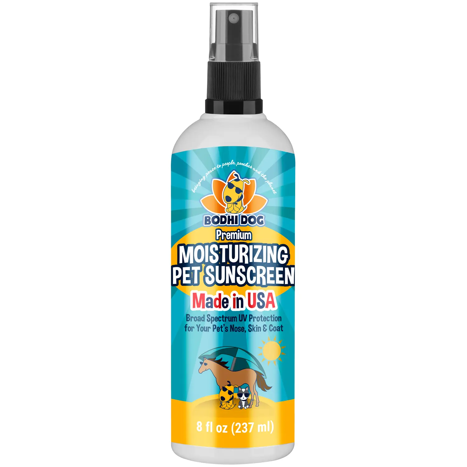 Sunscreen | Safe, Moisturizing Sun Protection for Dogs, Cats & Horses | Non-Greasy Formula for Nose, Ears, Skin & Coat | Made in USA by Bodhi Dog