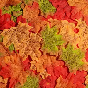 Autumn Fall Decorations, Maple Leaf 3.15 Inch, Assorted Colors, 200 Pieces, Perfect for Halloween & Thanksgiving Decor