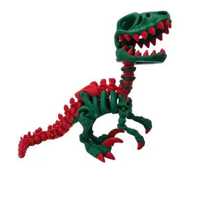 3D Raptor, 3D Printed Raptor, Articulating 3D Printed Raptor, Perfect Fidget Toy & Desk Accessory, Prehistoric Toy, Skeleton Dinosaur, desk figure